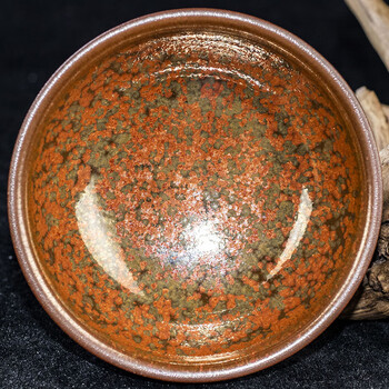 柴烧【火凤凰盏】叶立新 建阳建盏主人杯 口径9.6 p50-226