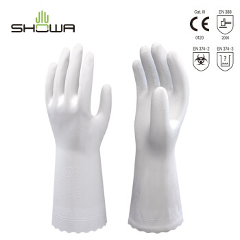 尚和手套(SHOWA) 轻薄PVC手套 无衬防水耐油贴手食堂清洁手套130 白色1双 L码 300480
