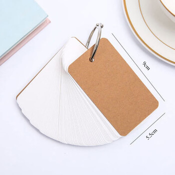 【全网低价】誉禾空白卡片铁圈便签本白色硬卡纸随身便携英语生字记背单词卡记忆环扣式手写记录卡100张2包装5161 【全网低价】誉禾空白卡片铁圈便签本白色硬卡纸随身便携英语生字记背单词卡记忆环扣式手写记录卡100张2包装5161