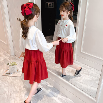 女童套装春款2021年洋气新款网红儿童套装裙春装女大童春秋童装潮 图片色 120cm
