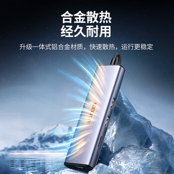 绿联Type-C扩展坞USB-C雷电4拓展坞HDMI转换器网口hub分线器读卡器适用苹果15/16Mac华为笔记本电脑