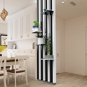 亲品铝合金玄关入户隔断柱客厅屏风办公室免打孔网红竖条格栅立柱北欧