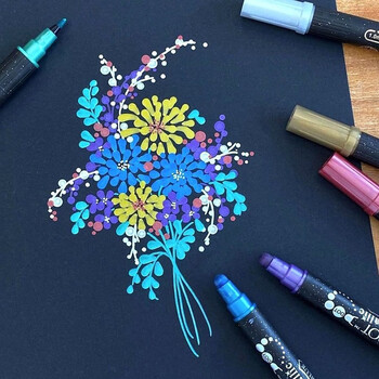 吴竹（KURETAKE）文具大赏进口ZIG圆点笔点点笔金属6色套装TC-8100/6V水彩笔