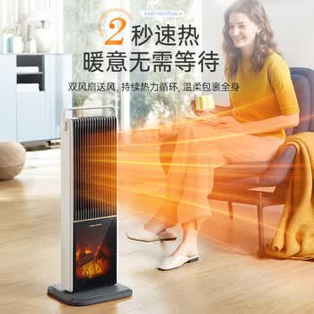 摩飞电器 MR2029 /石墨烯速热暖风机取暖器 客厅卧室远红外低噪柔音可定时电暖器取暖烤火炉 3D火焰特效