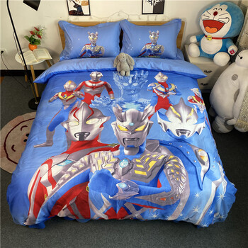 矢向 奥特曼四件套 新款特利迦奥特曼儿童卡通四件套100全棉男孩被套
