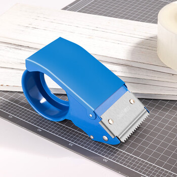 得力(deli)全金属封箱器打包器胶带底座 适用胶带宽度60mm内胶带切割机 824蓝