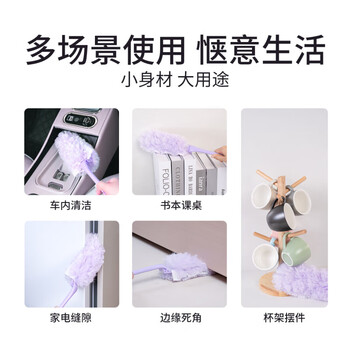 BeeSurg 秉秀除尘掸泡泡掸子仿生吸附灰尘掸可折叠不扬尘抗菌清洁替换掸头6个
