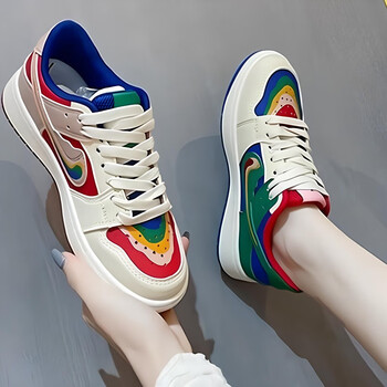 萱俪妮鸳鸯板鞋女士休闲百搭运动平底2023秋季款学生情侣透气ins潮