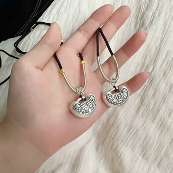 百年老凤祥足银999平安喜乐如意锁项链女平安锁项链复古国风气质平安