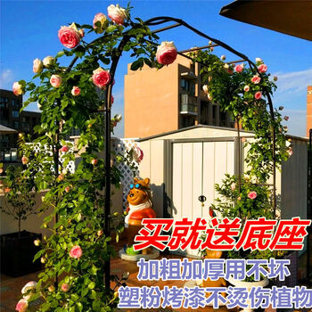 加粗月季拱门花架爬藤架户外庭院葡萄架子铁线莲黄瓜蔷薇花架拱门黑色侧宽25厘米宽1 8米高2 2米 图片价格品牌报价 京东