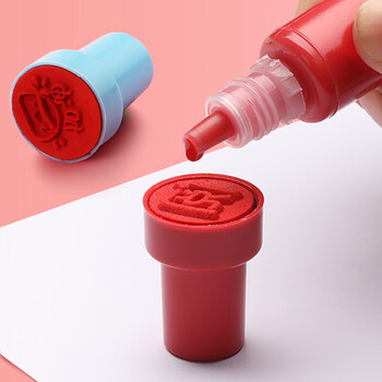 誉禾儿童奖励印章老师评语鼓励盖章卡通可爱表扬点赞幼儿园教师批改作业图章20个加2支印油 6150-X