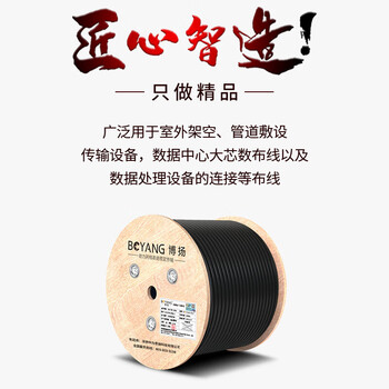 博扬 GYTS铠装单模室外光缆 6芯光缆 六芯光缆通信光缆 层绞式室外架空/管道 2000米 BY-GYTS-6B1.3-2KM