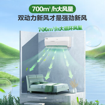 海尔（Haier）新风 新一级能效变频 1.5匹空调挂机 五重净化 KFR-35GW/B4AFA81U1(白) 国家政府补贴以旧换新