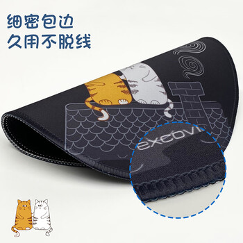宜适酷(EXCO)星晴鼠标垫小号电脑办公锁边垫动漫可爱卡通女生男凑单简约圆形桌垫6995