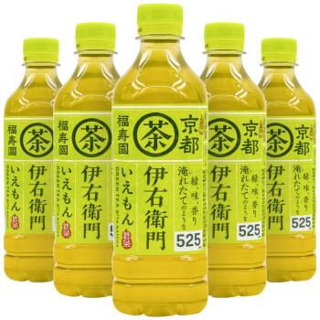 三得利日本进口suntory饮品伊右卫门绿茶京都福寿园抹茶饮料525ml3瓶