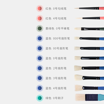 米娅（MIYA）小小鸟水粉笔升级版澄海珊瑚10支装水洗猪鬃油画丙烯水粉画笔速写马克笔绘画