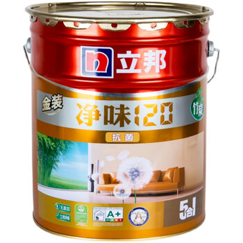 立邦 立邦漆净味120竹炭金装五合一无添加内墙乳胶漆墙面漆涂料15l 五