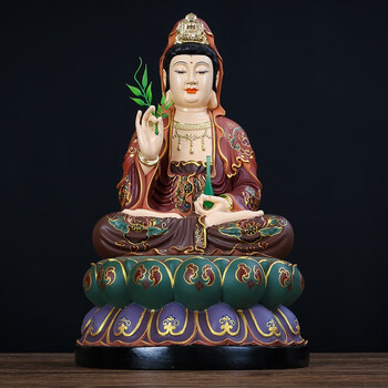 梵泽福 娑婆三圣套装观音佛像摆件供奉家用释迦摩尼大日如来佛 观音