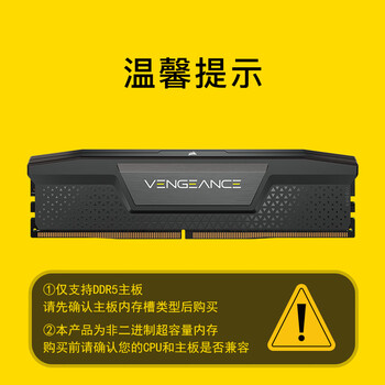 美商海盗船 (USCORSAIR) 96GB(48Gx2)套装 DDR5 5600 台式机内存条 复仇者系列 游戏条 C40