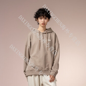 vans男女情侣连帽卫衣美式休闲浅褐色xs