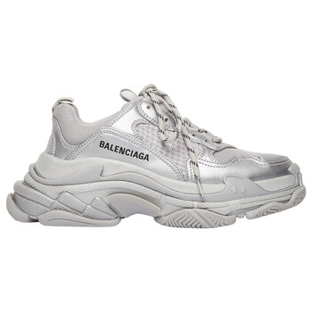 巴黎世家balenciaga奢侈品女士专柜款triple系列运动鞋银色混合材质