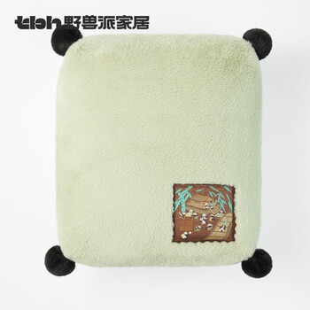 野兽派家居（tbh）熊猫嘭嘭发财麻将靠垫办公室抱枕靠垫床头双面车载靠枕 38*30cm