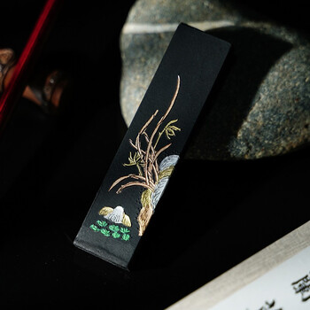 一得阁油烟墨块一两文房四宝漆烟墨锭手工磨墨汁研墨砚台专用墨毛笔书法国画墨汁学生初学者兰草墨块