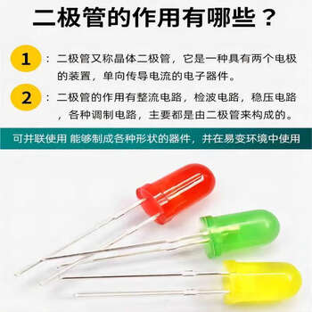 诺然  LED小灯泡发光二极管 3MM 红绿黄白蓝5种颜色各50个共250个（1包）