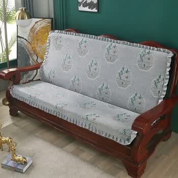 芍萌加厚防滑沙发坐垫 红木实木沙发垫 长椅垫可拆洗带靠背老式沙发垫