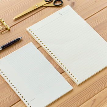惠朗（huilang）A5/80张20孔活页本通用替芯 80g米黄纸 方格版7202
