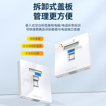 胜为 网线插座面板 86型兼容超五类/六/七类网口/电话信息模块 (单口网络面板不含模块)CSIP301H 胜为 网线插座面板 86型兼容超五类/六/七类网口/电话信息模块 (单口网络面板不含模块)CSIP301H