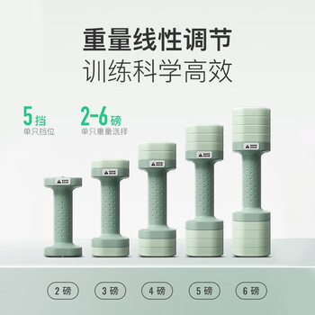 Keep可调节哑铃女士健身家用旋转快调5档自锁男练肌肉塑形专业6磅*2