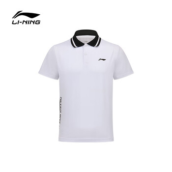 李宁（LI-NING）乒乓球服羽毛球服短袖polo衫新秀系列舒适透气运动上衣男女 XXL 