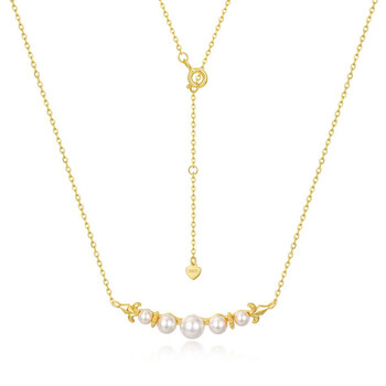 苏觅s925银项链女新款日韩甜美风俏皮贝壳珠吊坠锁骨链s925贝珠项链