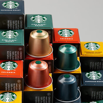 星巴克浓遇胶囊咖啡精选哥伦比亚+特选综合+浓缩烘焙+派克【40粒4盒装】