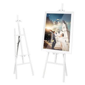 御杰【全网低价】御杰1.5米白色实木画架可调节油画素描画架广告展架美术写生便携可折叠支架年会展架