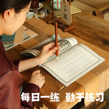 一海堂 文化宣纸 初学者入门同步描摹历史名家书法练习控笔训练学生零基础毛笔字帖 书法临摹白描上中册三本