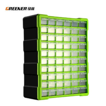 绿林（GREENER）零件盒子乐收纳盒工具高长方形塑料配件多分格箱样品螺丝抽屉