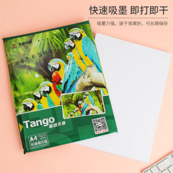 天章 （TANGO）新绿天章 A4彩喷纸 彩色喷墨打印纸 照片相纸a4 彩印纸 照相片纸 110g 100张/包