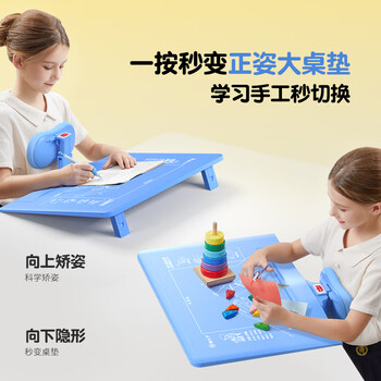 猫太子黄金12°坐姿矫正器儿童写字姿势纠正器小学生写作业防近视低头学习桌面款神器 生日礼物蓝