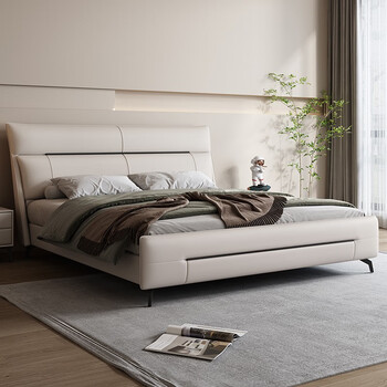 博班 床 皮床意式极简双人床现代简约1.8*2.