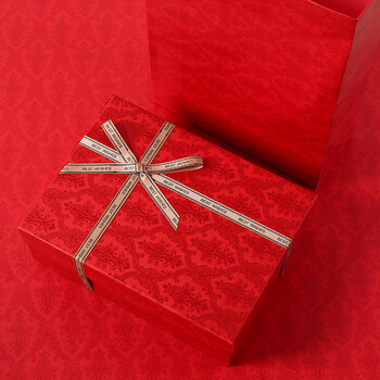 大号男生款生日礼盒婚礼定制包装 酷奇红色(送贺卡 丝带 拉菲草 礼袋)