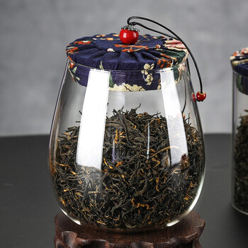 玻璃茶叶罐蓝花色【圆形650ml】