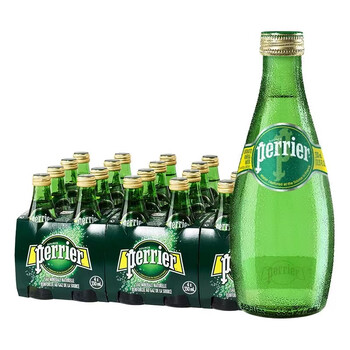 Perrier巴黎水 原装进口气泡水 0糖0卡原味天然矿泉水330ml*24瓶