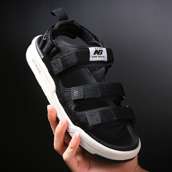 nb凉鞋男 女张子枫同款防滑夏季洞洞运动沙滩鞋拖鞋 lx-1黑白 38