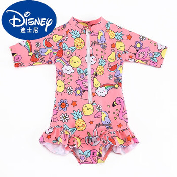 迪士尼儿童泳衣女童泳衣可爱宝宝泳装连体游泳衣小童泳装girlswimsuit