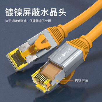 秋叶原超六类网线 CAT6A类纯铜8芯双绞线 万兆双屏蔽网络连接线 电脑宽带家用成品跳线 2米 QS567C