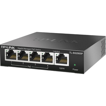 普联（TP-LINK） 5口千兆PoE交换机 4口PoEWeb网管交换机 监控网络网线分线器 TL-SG2005P
