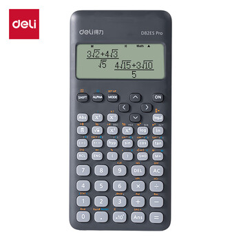 得力（deli）磁吸护盖函数计算器 高清点阵多行显示科学计算器 学生考试日常学习 CPA注会初中大 D82ES Pro深灰