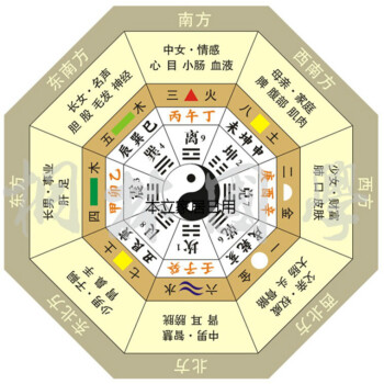 後天八卦基礎原理圖後天八卦對應天干地支陰陽五行易經裝飾畫352 白色